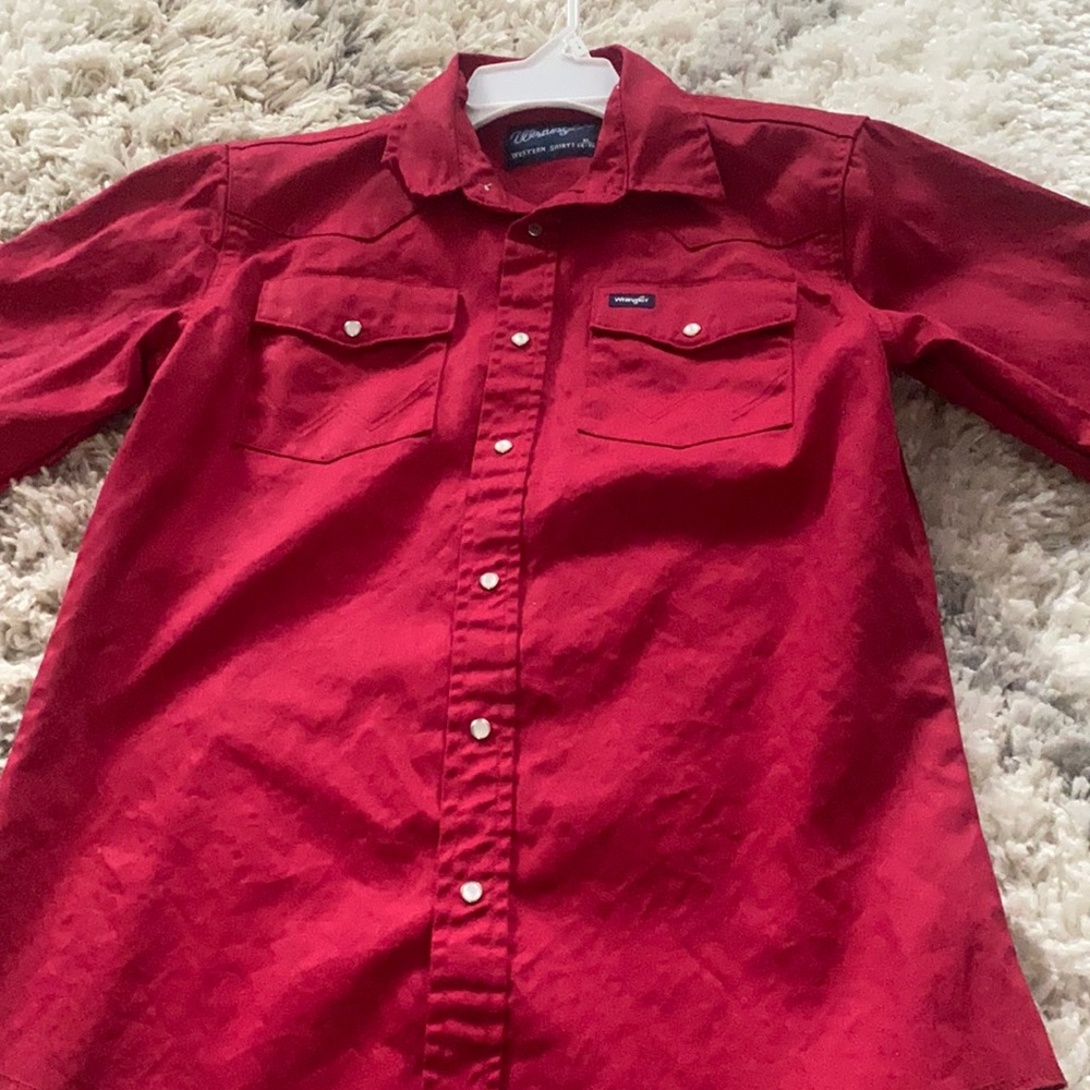 Boys wrangler button down shirt